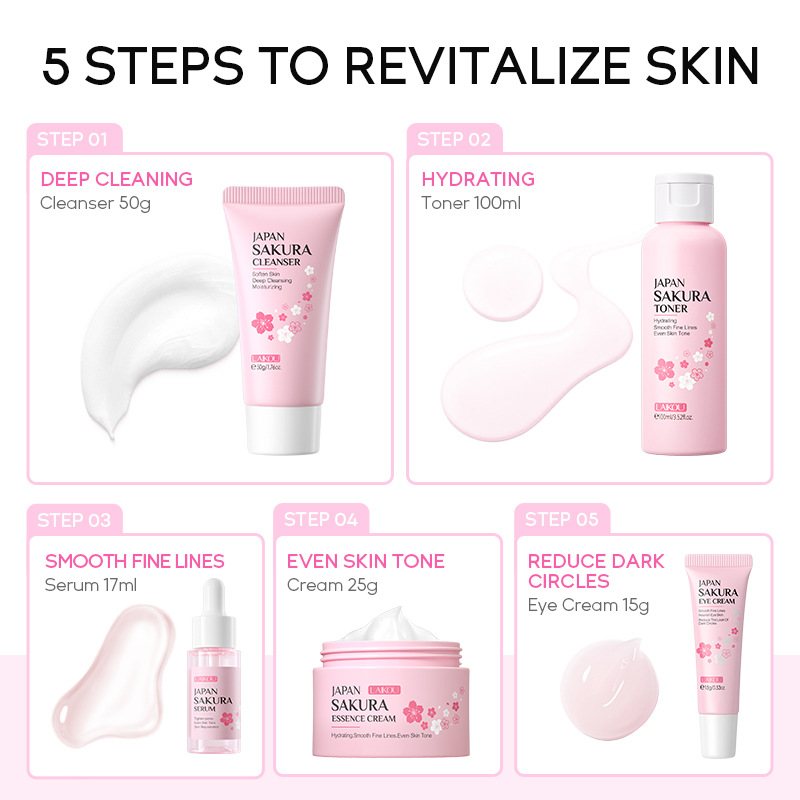LAIKOU Sakura 5'li Cilt Bakım  - Korean Skincare Routine incelemesi ve fiyatı